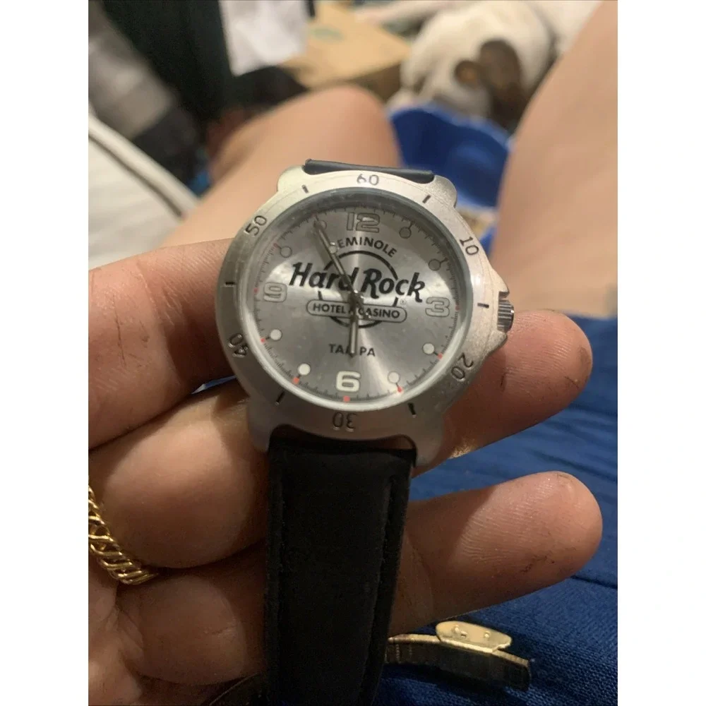 Seminole Hard Rock Tampa Men's Watch Black Leather Band